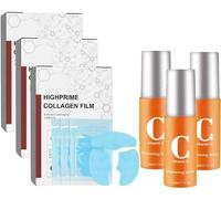 Pure Collagen Films, Pure Collagen Mask, Highprime Collagen Film Kit, Korean Technology Soluble Collagen Film,Collagen Mask Kit (Mask + Spray). (3set)