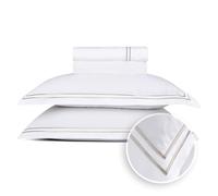 Pure Cotton Oeko-TEX, set di biancheria da letto matrimoniale, 4 pezzi, 100% raso di cotone, morbido, facile da stirare, copripiumino 230 x 290 cm, lenzuolo con angoli 180 x 200 x 30 cm, federa 2 x 50