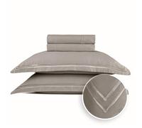 Pure Cotton Oeko-TEX, set di biancheria da letto matrimoniale, 4 pezzi, 100% raso di cotone, morbido, facile da stirare, copripiumino 230 x 270 cm, lenzuolo con angoli 150 x 200 x 30 cm, federa 2 x 50