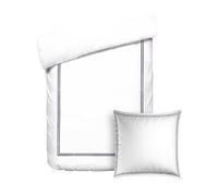 Pure Cotton Parure da letto 2 pezzi, copripiumino 140 x 200 cm e federa 63 x 63 cm, 100% raso di cotone, 80 fili/cm², 120 GSM, certificato Oeko-TEX, Silhouette, blu scuro, bianco