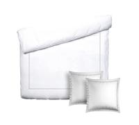 Pure Cotton Parure da letto 3 pezzi, copripiumino 240 x 220 cm e 2 federe 63 x 63 cm, 100% raso di cotone, 80 fili/cm², 120 GSM, certificato Oeko-TEX, celeste, grigio e bianco