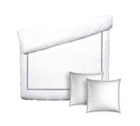 Pure Cotton Parure da letto 3 pezzi per 2 persone, copripiumino 200 x 220 cm, 2 federe 80 x 80 cm, 100% raso di cotone, 80 fili/cm², 120 GSM, Oeko-TEX, Silhouette, blu scuro/bianco