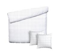Pure Cotton Parure da letto 3 pezzi per 2 persone, copripiumino 200 x 220 cm, 2 federe 80 x 80 cm, 100% raso di cotone, 80 fili/cm², 120 GSM, certificato Oeko-TEX, a quadretti, bianco/blu