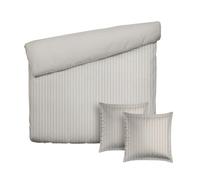Pure Cotton Set di biancheria da letto 3 pezzi, per 2 persone, copripiumino 200 x 220 cm e 2 federe 80 x 80 cm, 100% raso di cotone con strisce Dobby 200 fili, 120 g/m², certificazione Oeko-TEX, Dobby