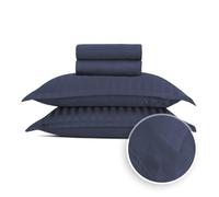 Pure Cotton Set di biancheria da letto 4 pezzi, per 2 persone, 100% raso di cotone, 200 fili, 120 g/m², Oeko-TEX, lenzuolo da 240 x 300 cm, lenzuolo con angoli 180 x 200 x 30 cm, 2 federe da 50 x 70