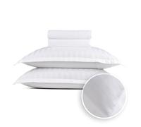 Pure Cotton Set di biancheria da letto 4 pezzi, per 2 persone, 100% raso di cotone, 200 fili, 120 g/m², Oeko-TEX, lenzuolo da 230 x 270 cm, lenzuolo con angoli 150 x 200 x 30 cm, 2 federe 50 x 80 cm