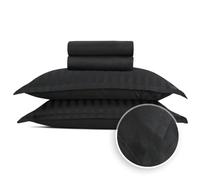 Pure Cotton Set di biancheria da letto 4 pezzi, per 2 persone, 100% raso di cotone, 200 fili, 120 g/m², Oeko-TEX, lenzuolo da 230 x 290 cm, lenzuolo con angoli 180 x 200 x 30 cm, 2 federe da 50 x 80