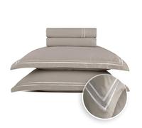 Pure Cotton Set di biancheria da letto matrimoniale, 4 pezzi, 100% raso di cotone, morbido, facile da stirare, Oeko-TEX, copripiumino 230 x 270 cm, lenzuolo con angoli 150 x 200 x 30 cm, federa 2 x 50