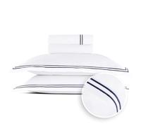 Pure Cotton Set di biancheria da letto matrimoniale, 4 pezzi, 100% raso di cotone, morbido, facile da stirare, Oeko-TEX, copripiumino 230 x 290 cm, lenzuolo con angoli 180 x 200 x 30 cm, federa 2 x 50