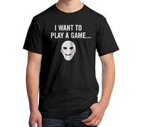 Pure Cotton Tees I Want To Play A Game Graphic T-Shirt Jigsaw from The Saw Movies Design XXL