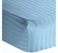 Pure Dreams - Lenzuolo per letto da ospedale, 2 pezzi, morbido e confortevole, 1 lenzuolo con angoli e 1 federa, 400 fili, per letto regolabile da ospedale, a righe azzurre (99 x 203 cm + 20,3 cm)