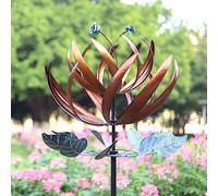 Pure Echo Girandole a vento per cortile e giardino, girandole a vento per esterni, grande, in metallo, 213,4 cm, cinetica e sculture a vento, decorazione per mulino a vento (loto)
