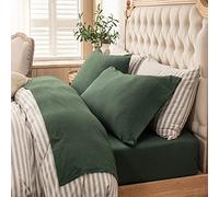 PURE ERA Set di lenzuola in jersey lavorato a maglia, 100% cotone a maglietta, super morbido e confortevole, per letto queen size (4 pezzi, 1 lenzuolo superiore, 1 lenzuolo inferiore con angoli, 2