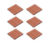Pure Garden 50-LG1190 - Piastrelle per terrazze e terrazze - Interlocking Criss-Cross Pattern Pavimenti per esterni Meteo e Piazza antiscivolo (Terra Cotta Color 6 Pz), Terracotta