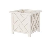Pure Garden Fioriera quadrata, contenitore bianco a reticolo per fiori e piante, include inserto inferiore, vaso da esterno, giardino, patio e portico, 14,75 cm