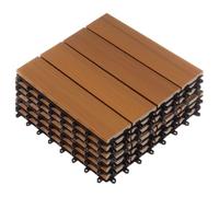 Pure Garden - Set di 6 piastrelle per pavimenti in legno e plastica, per pavimenti esterni, 5,8 piedi quadrati da Pure Garden