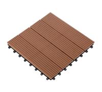 Pure Garden - Set di 6 piastrelle per pavimenti in legno e plastica, per pavimenti esterni, 5,8 piedi quadrati (marrone)