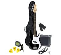 PURE GEWA Basso elettrico Pack nera RCB-100 con amplificatore, custodia, tuner, cinghia, cavo, plettri