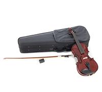 GEWApure PS401613 Violino Set HW in Legno Massiccio, Pronto per Suonare con Mentoniera, Cordiera con Tiracantini, Archetto, Colofonia, Astuccio con Tracolla, Rosso Scuro, 1/2