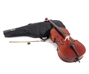 PURE GEWA Set violoncello EW Set in ebano - Violoncello 1/4, Set pronto per suonare, in orsa per violoncello, arco, colofonia, cordiera con regolatori di precisione, puntale