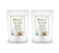 Pure Herbal Multani Mitti (Fuller's Earth) per viso, cura della pelle, pulizia profonda dei pori, maschera viso naturale e luminosa, confezione da 2 pezzi da 200 g