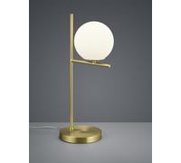 PURE LAMPADA DA TAVOLO METALLO COLORE OTTONE OPACO CON SFERA BIANCA H. 52CM 1 LUCE ATTACCO E14