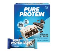 Pure Protein Barrette ad Alto Contenuto Proteico, Snack Senza Glutine e a Basso Contenuto di Zuccheri, Supporto all’Allenamento, Biscotti e Panna, 12 Barrette (50 g ciascuna)
