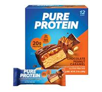 Pure Protein - Barrette Proteiche al Cioccolato, Arachidi e Caramello | Alto Contenuto Proteico, Senza Zuccheri Aggiunti | Snack Fit Ideale per Sportivi - Confezione da 12