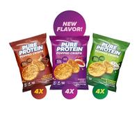 Pure Protein Popped Crisps - Confezione da 12 pezzi, peperoncino dolce, hickory, panna acida e cipolla, senza glutine, senza OGM, snack proteici, 12 g