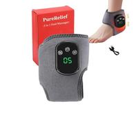 Pure Relief Foot Massager, Ankle Massager for Reduce with Hot Compress Function, 3 in 1 Foots Massagers with 5 Heat Levels, Reduce uncomfort for Feet & Ankles, Ideal for Men and Women (1pcs)