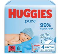Pure Salviette neonato 99% acqua pura 65% fibre assorbenti naturali 672 Pz (12 x