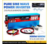 Pure Sines Wave 12v 24v 220v 1000W 2000W 3000W DC a AC Peak 2000W 4000W 6000W convertitore Inverter di potenza telecomando spina ue