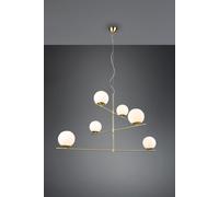 PURE SOSPENSIONE GIREVOLE METALLO COLORE OTTONE OPACO CON 6 SFERE BIANCHE D. 115CM ATTACCO E14