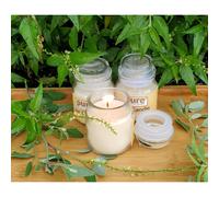 Pure Source India Sceed Glass Jar Candles per Diwali Rakhi Home Office e decorazione per feste (fragranza-gelsa) (set di 3 jasmine bianco)