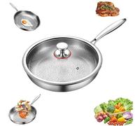 Pure Titanium Hammered Pan Pro, Non-stick Titanium Hammered Pan Pro with Lid, Multifunctional Pots and Pans Set Non Stick TitaniumFrying Pans for Cooking, Compatible With All Cooktops (11.02in/28cm)