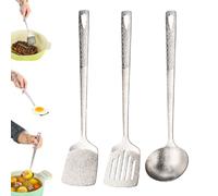 Pure Titaniums Cooking Utensil & Spatula Set，A1+B1+C1 | Ultralight High-Heat Resistant Titaniums Wok Turner & Ladle,Kitchen Spatula Ladle Slotted Spoon for Non-stick Pans,Woks