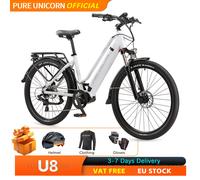 PURE UNICORN U8 Ciclo elettrico 48V 500W Motore Mid-Drive Ebike 14Ah Batteria al litio rimovibile Bici elettrica idraulica White