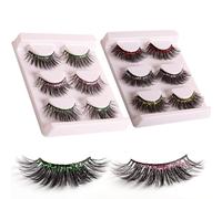 Pure Vie Ciglia Finte Naturali Ciuffetti Extension Individuali 3D Eyelashes, 6Pairs kit Laminazione Ciglia Completo Riutilizzabili Lashes con Glitter Ombretti Glitterato per Ragazze Adolescenti Donne