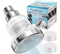 PureAction Filtro addolcitore per soffione doccia per acqua dura, filtro cloro e fluoro, soffione doccia ad alta pressione, 2 filtri sostituibili, migliore doccia per pelle secca e capelli