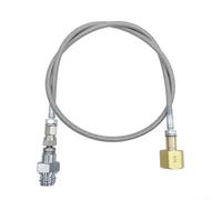 PureBowlic Adattatore per tubo flessibile ad alta pressione per carburatori d'acqua blu domestici, tubo metallico da 90 cm con connessione W21.8-14 e filettatura ACME, compatibile con cilindri grandi