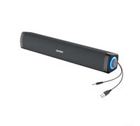 PureBowlic Altoparlanti per computer cablati per doppio driver per uscita ad alto volume, desktop compatto in ABS per PC, laptop, TV, ufficio e uso, audio stabile da 3,5 mm - nero (nero)
