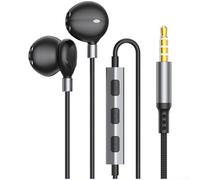PureBowlic Auricolari cablati per driver e microfono da 14,2 mm, auricolari magnetici per gaming, karaoke, streaming, cavo puro, controllo a 3 pulsanti, semi-in-ear leggero, 1,2 m nero (nero)