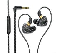 PureBowlic Auricolari in-ear cablati per controllo microph e filo per giochi sportivi, bassi migliorati per una vestibilità sicura per chiamate chiare, musica e film, nero (nero)