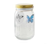 PureBowlic Barattolo a farfalla artificiale per luci a LED, per bottiglie di vetro a batteria, decorazione per casa, camera da letto, finestra, display insetti volanti per bambini e adulti, giallo (1