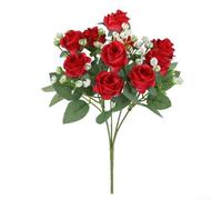 PureBowlic Bouquet di seta artificiale realistico: fiori artificiali di alta qualità per decorazioni, matrimoni ed eventi, allergie, piante finte per interni, facile da pulire, bellezza duratura (30 x