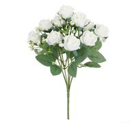 PureBowlic Bouquet di seta artificiale realistico: fiori artificiali di alta qualità per decorazioni, matrimoni ed eventi, allergie, piante finte per interni, facile da pulire, bellezza duratura (30 x