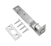 PureBowlic Bullone a filo in acciaio inox da 10,2 cm, serratura a leva di sicurezza per porte interne nascoste, per porte in legno leggere, finitura argento