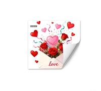 PureBowlic Busta d'amore per San Valentino, finestra statica, 30 x 30 cm, decalcomanie in PVC per porte in vetro, specchi, decorazione moderna e minimalista per la casa per camera da letto soggiorno