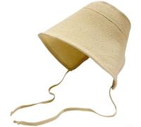 PureBowlic Cappello alla pescatora da donna in cotone e lino, a tesa larga, protezione dai raggi UV, traspirante, per viaggi estivi, all'aperto, cachi, 55-60 cm (beige)