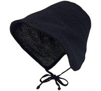 PureBowlic Cappello alla pescatora da donna in cotone e lino, a tesa larga, protezione dai raggi UV, traspirante, per viaggi estivi, all'aperto, cachi, 55-60 cm (nero)
